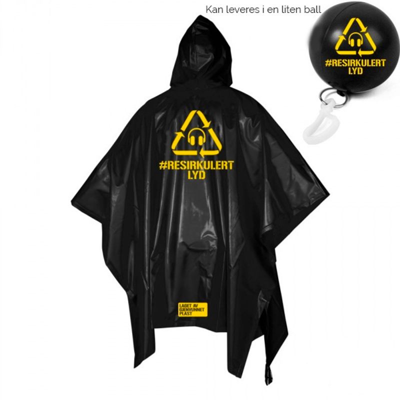 Regn-poncho med trykk